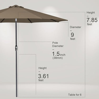Tempera Patio Market Outdoor Table Umbrella - Image 8