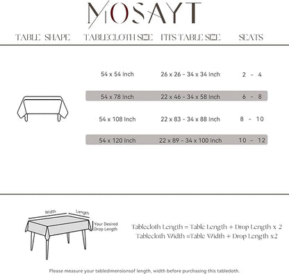 MOSAYT Rectangle Vinyl Tablecloth, 100% Waterproof Buffalo Gingham Plastic Table Cloth, Heavy Duty Wipeable Table Covers for Picnic, Outdoor, Camping - 54 x 120, Blue