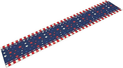4th of July Table Runner, America Stars Stripes Patriotic Independence Memorial Day Table Runner for Kitchen Dining Home Party Holiday 13x90in