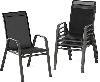 Garvee Patio Chairs Set of 4, Stackable Chairs by Garvee