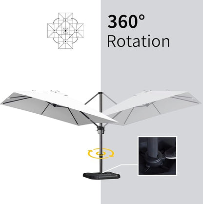 PURPLE LEAF Patio Umbrella 9' x 11.5' All-Day Shade Control White | More Space - Image 7
