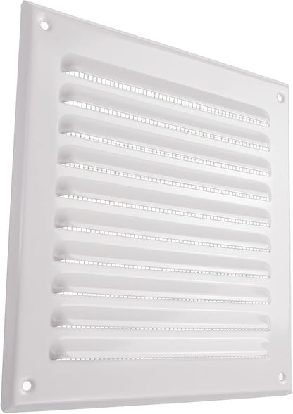 Vent Systems 6 x 6 Inch (Inner) - Pack of 5 - White Metal Soffit Vent Cover - Durable Square Air Vent Grille with Mesh Screen - Weather Resistant Ventilation Grill - Wall & Ceiling Indoor & Outdoor