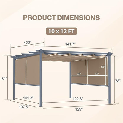 10 x 12 ft Outdoor Pergola - Image 3