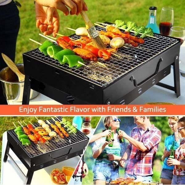 17 X 10 Inch Foldable Portable Stainless Steel BBQ Grill, Tool‑Free 2‑Step - Image 5