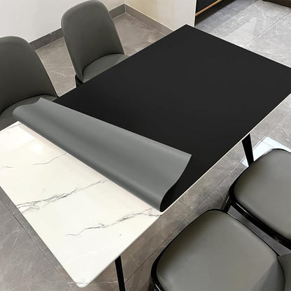 Leather Table Pad,1.8mm Thick,40x84 Inch,Dining Table Pad,Table Pads for Dining Room Table Rectangular,Table Protectors for Rectangle Tables,Dining Table Cover(Black+Gray,40x84)