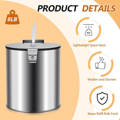 Zonon Stainless Steel Wall Mount Disinfectant Wipe Dispenser Fits Sanitizing and Disinfecting Wipes on Rolls 11 x 10'' for Fitness Clubs Schools Commercial and Residential Facilities(Round)