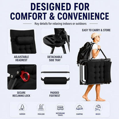 Yaheetech 26" Zero Gravity Chair Adjustable, - Image 5