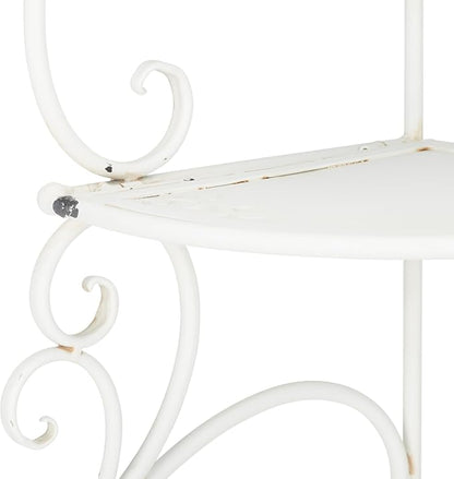 SAFAVIEH Outdoor Collection Turuca Antique White Wrought Iron 4-Tier Corner - Image 10