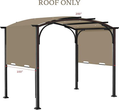 200x103 in Pergola Canopy Replacement Shade Cover Only, Khaki | Fits 10x10 ft - Image 2