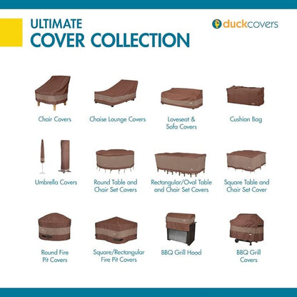 DUCKCOVERS Ultimate Water-Resistant 90 Inch Rectangular/Oval Patio Table with Chairs Cover, Outdoor Table and Chair Cover
