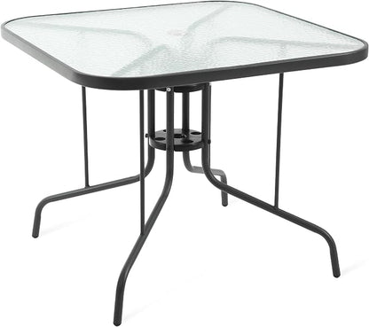 Patio Dining Table for 4 with Umbrella Hole | Outdoor 5 Piece Dining Set 36" x by Villeston