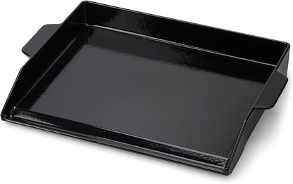 Onlyfire Universal Enamelled Cast Iron Cooking Griddle, Nonstick Coating Griddle Flat Top Grill Plate with Extra High Sidewalls for All Gas Grills and Range Oven, 18.5" x 14"