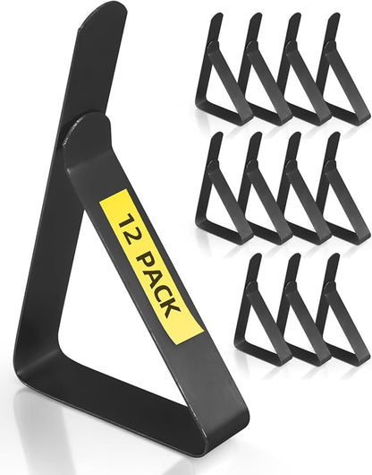 12 Pack Tablecloth Clips - Heavy Duty Picnic Table Clips, Stainless Steel Table Cloth Cover Clamps, Table Cloth Holders Ideal for Restaurant Party