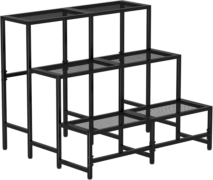 3-Tier Large Metal Plant Stand, Indoor/Outdoor Display Rack | 3-tier stair by Garden4you