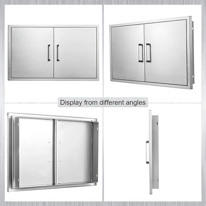 Outdoor Kitchen Door, Outdoor Kitchen Access Door, Stainless Steel BBQ Double Door, Available for Outdoor Kitchen Island or Outdoor Kitchen., 42''Wx21''H