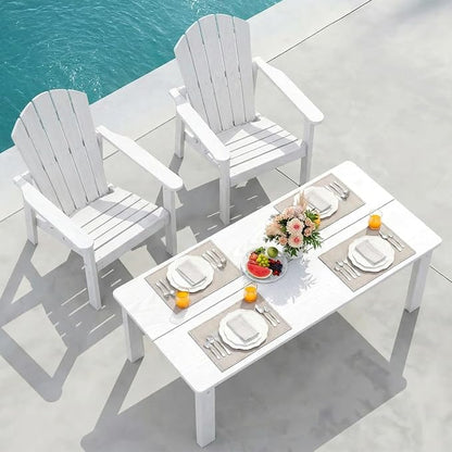 Stackable Set, 2 Chairs with 47in Table, All-Weather HDPE, 380 lbs Each+47.2in by nevilywood