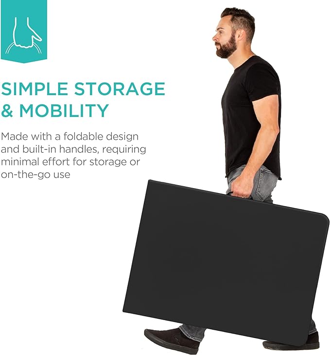 Best Choice Products 6ft Plastic Folding Table, Indoor Outdoor Heavy Duty Portable w/Handle, Lock for Picnic, Party, Camping - Black