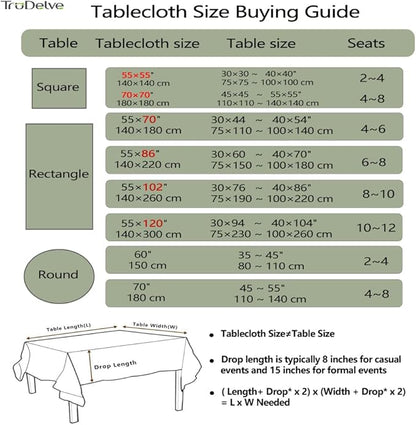 TruDelve Cloth Oblong Tablecloths Olive Green Stripe Cotton Tablecloth Washable 60 x 102 Tablecloths for Rectangle Tables (Green,102"x55",Rectangular)