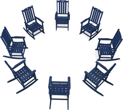THOEOE Outdoor Rocking Chairs Set of 8, Oversized Patio Rocking Chair | HDPE by THOEOE