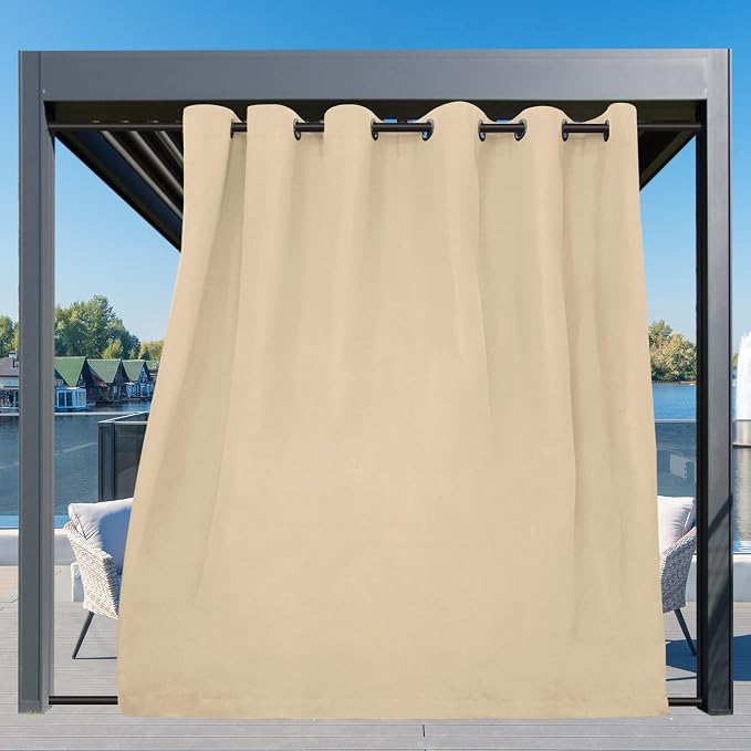 Easy-Going Outdoor Curtains for Patio 1 Panel, 110x108 inch, Weatherproof - Image 3