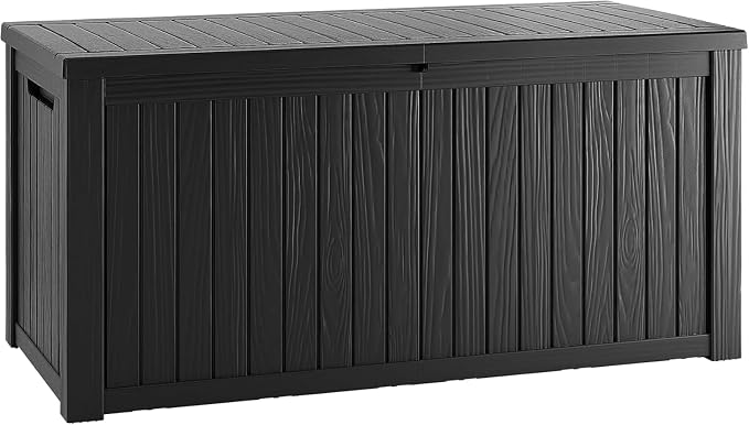 Outdoor Storage Box, 180 Gallon Waterproof Deck Box, Piston-Lift Tall Standing by GraceYourYard