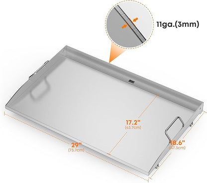 Stanbroil 28 Inch Flat Top Griddle, Stainless Steel Griddle Replacement Top for Blackstone 28" 2-Burner Gas Grill Cooking Station, Rear Grease Management System
