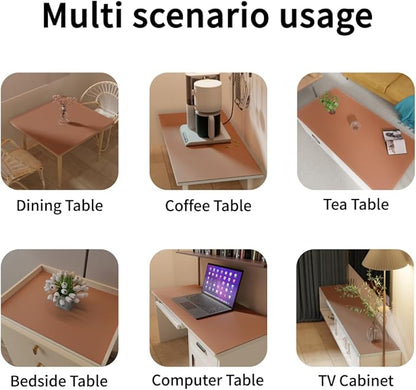 Table Cover Rectangle for Dining Room Table - Can Be Used On Both Sides Waterproof and Easy to Clean Good Flatness Used for Dining Table(Brown+Gray 44x96)