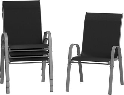 Amopatio Patio Chairs Set of 4, Outdoor Stackable Dining Chairs by Amopatio