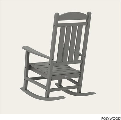 POLYWOOD Presidential Rocking Chair in Slate Grey - Image 4