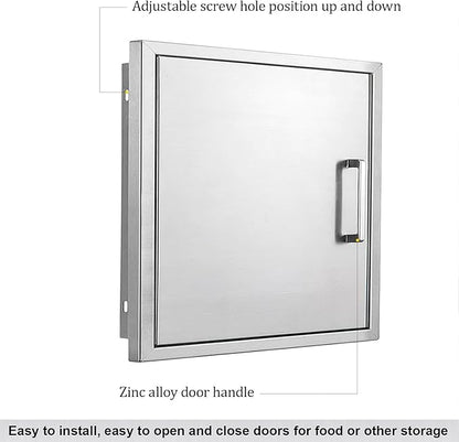 Outdoor Kitchen Door, 23 "W17 H Outdoor Kitchen Access Door, Stainless Steel Barbecue Single Door, Can Be Used for Outdoor Kitchen Island Or Outdoor Kitchen