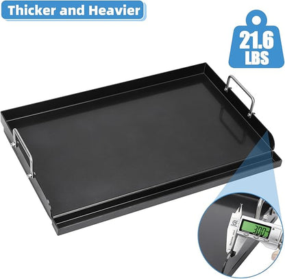 Universal Griddle Plate for Gas Grill – Premium Ceramic Coating Cooking Griddle for Gas Stove/Charcoal/Electric, 25x16 Inches, Flat Top Plate Insert for Outdoor Grill