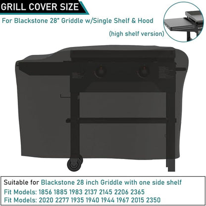 ZJYWSCH Cover for Blackstone 28" Griddle with Single Shelf Flat Top Grill 1856 1885 1983 2137 2145 2206 2370, for Blackstone Adventure Ready 22" On The Go 22" Culinary 2020 2277 2350 Griddle