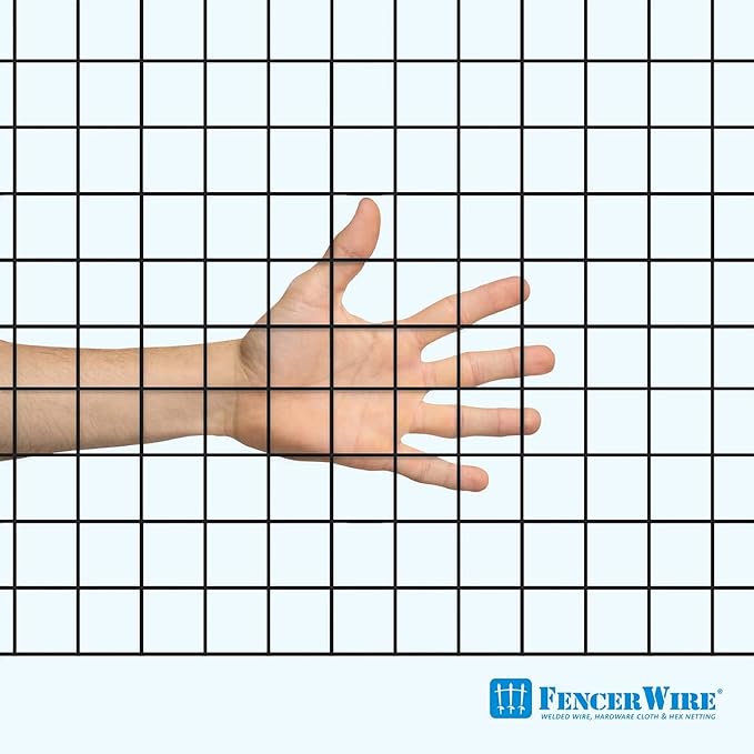 Fencer Wire 16 Gauge Black Vinyl Coated Welded Wire Mesh Size 1 inch by 1 inch (f. 6ft. x 50ft.)