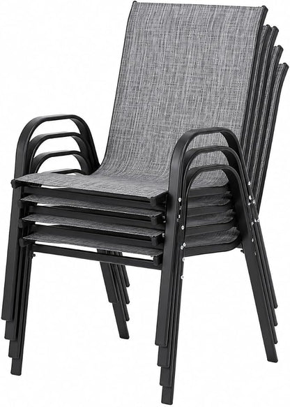 Patio Chairs Set of 4, Stacking Patio Chairs - Image 9
