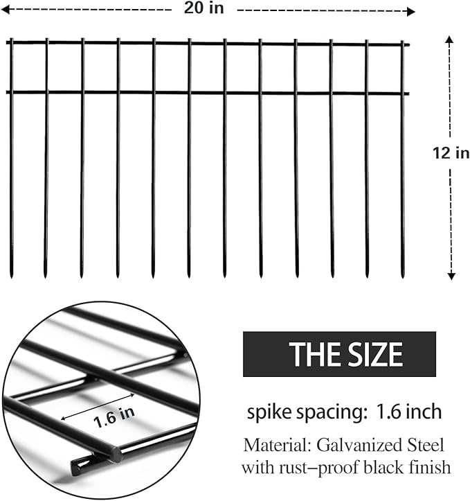 ADAVIN Small or Medium Animal Barrier Fence,25Pack 20 in(L) X12 in(H) Dog Digging Fence Barrier, Garden Fence Animal Barrier for Dogs Rabbits Raccoons, Metal Fence Panel for Outdoor Patio.Total 42 Ft