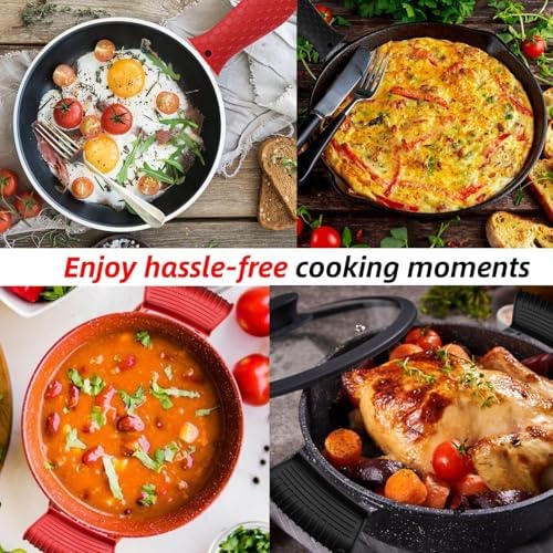 4 Pack Silicone Hot Handle Holder Cover Cast Iron Handle Cover Silicone Pot - Image 6