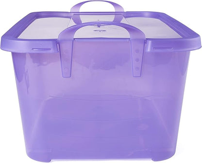Life Story 6 Pack Light Duty Stackable Storage Bin, 55 Quart Home Organizer, Versatile Lightweight Locking Bins with Carrying Handles, Purple