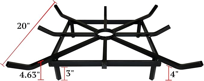 SteelFreak Heavy Duty Square Wheel Fire Pit Grate - Made in The USA (20 x 20 Inch)