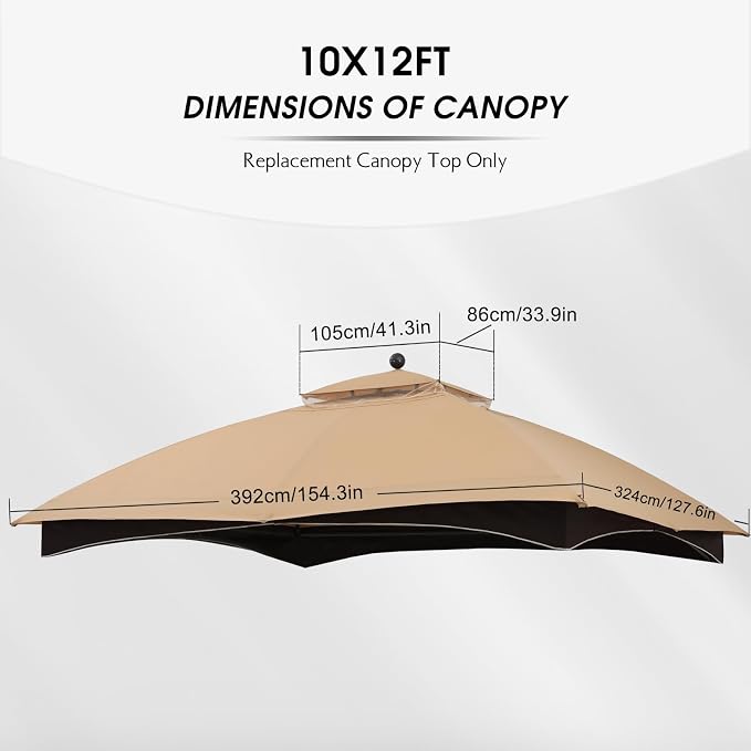 MASTERCANOPY 10x12 ft Replacement Canopy Top - Image 2