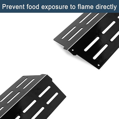 Heat Deflectors for Weber Genesis 300 Series Grills with Front Control Knob, Genesis S310 S320 S330 E310 E320 E330,13.26" Heat Deflectors for Weber 7620 7621 (7622 * 2, Porcelain Steel)