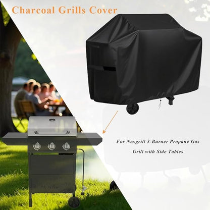 Charcoal Grills Cover for Nexgrill 3-Burner Propane Gas Grill, Waterproof Outdoor Grill Cover BBQ Grill Cover Barbeque Grill Cover (Cover Only) - 47" L×23" W×40" H, Black