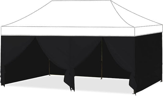 ABCCANOPY Side Wall 10x20, Black (4 Walls Only, NOT Including Frame and Top)