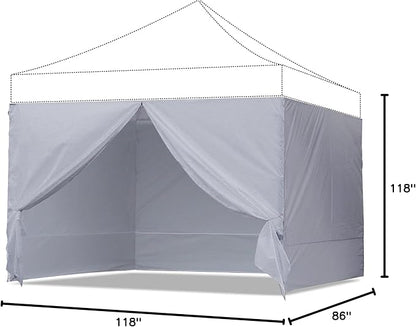 ABCCANOPY Side Wall 10x10, Gray (4 Walls Only, NOT Including Frame and Top)