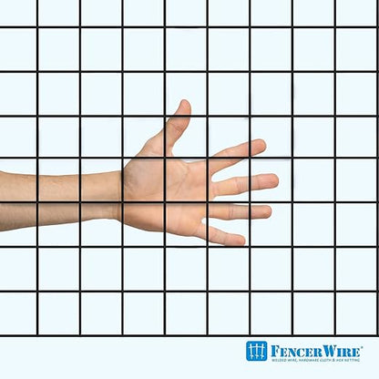 Fencer Wire 16 Gauge Hardware Cloth, Black Vinyl Coated Welded Wire Mesh, Chicken Coop Wire Fence, 1.5 inch x 1.5 inch Grid (3 ft. x 50 ft.)