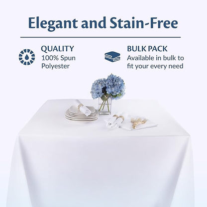 White Restaurant Quality Square 85" X 85" Tablecloths Bulk 24 Pack