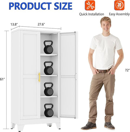 GAIOUS 61''Tall Metal Garage Storage Cabinet, File Cabinet - Image 2
