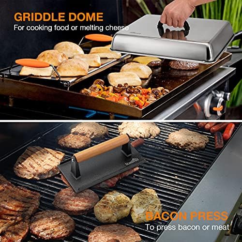 Stanbroil Melting Dome & Grill Press Kit Stainless Steel Basting Cover - Image 7