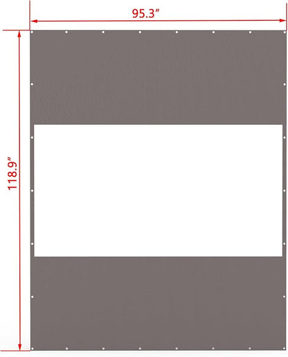 Domi Heavy Duty Outdoor Clear Panel Curtain, 18 oz Waterproof PVC Polyester Curtain, Weather Resistant & Tearproof for Patios, Gazebos, Pergolas, Privacy Screen (10'H x 8'W, Gray)