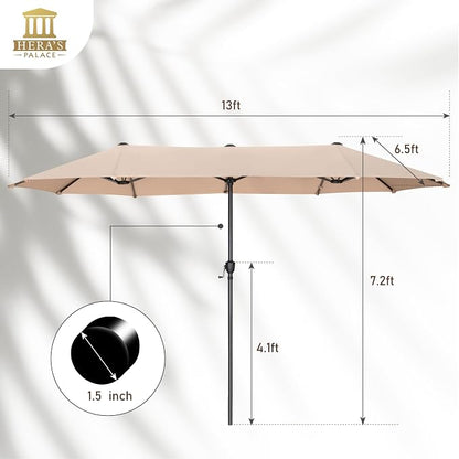 HERA'S PALACE 13 ft Rectangle Patio Umbrellas Large Outdoor Umbrella - Image 5