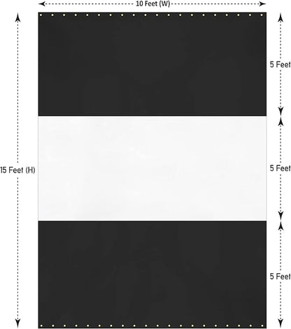 Covers & all Outdoor Clear Panel Curtain, 12 oz Vinyl Outdor Curtains for Patio, Waterproof & Weather Resistant Tarp with Brass Grommets for Pergola, Porch, Gazebos, Balcony (15'H x 10'W feet, Black)